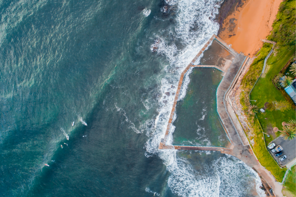 Northern Beaches Rock Pools Arial View Of Collaroy