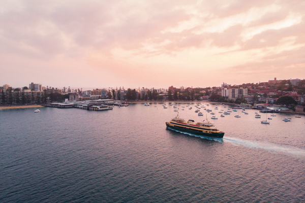 Manly's Freshwater-class ferry arriving into Manly Wharf 