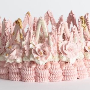 Ebony Russell, Crying Crown - Rose Crown (Kitsch Tears), 2024, porcelain, stain, glaze and gold lustre