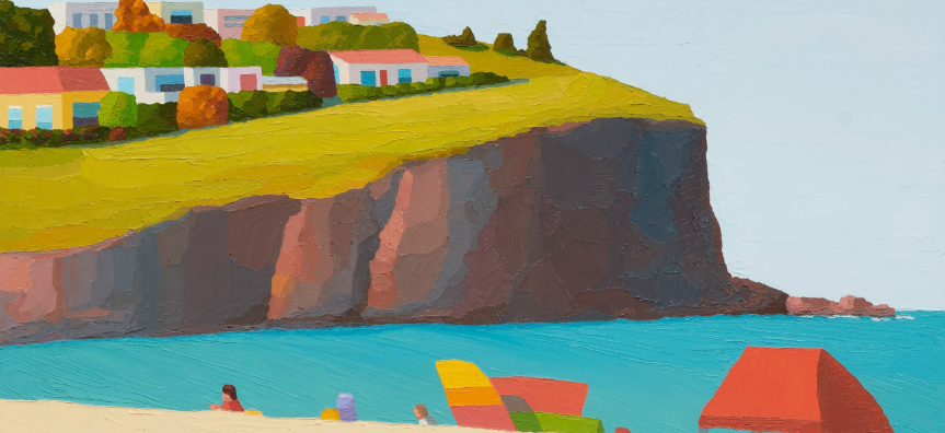 Michael Muir, Washed away, 2024, oil on linen, 122 x 107cm. Photo by Felicity Jenkins